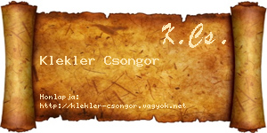 Klekler Csongor névjegykártya