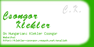 csongor klekler business card